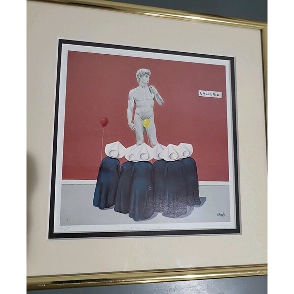 Frank Whipple "Art Appreciation " Signed Print A/P VTG Matted And Gold Frame - Picture 9 of 15